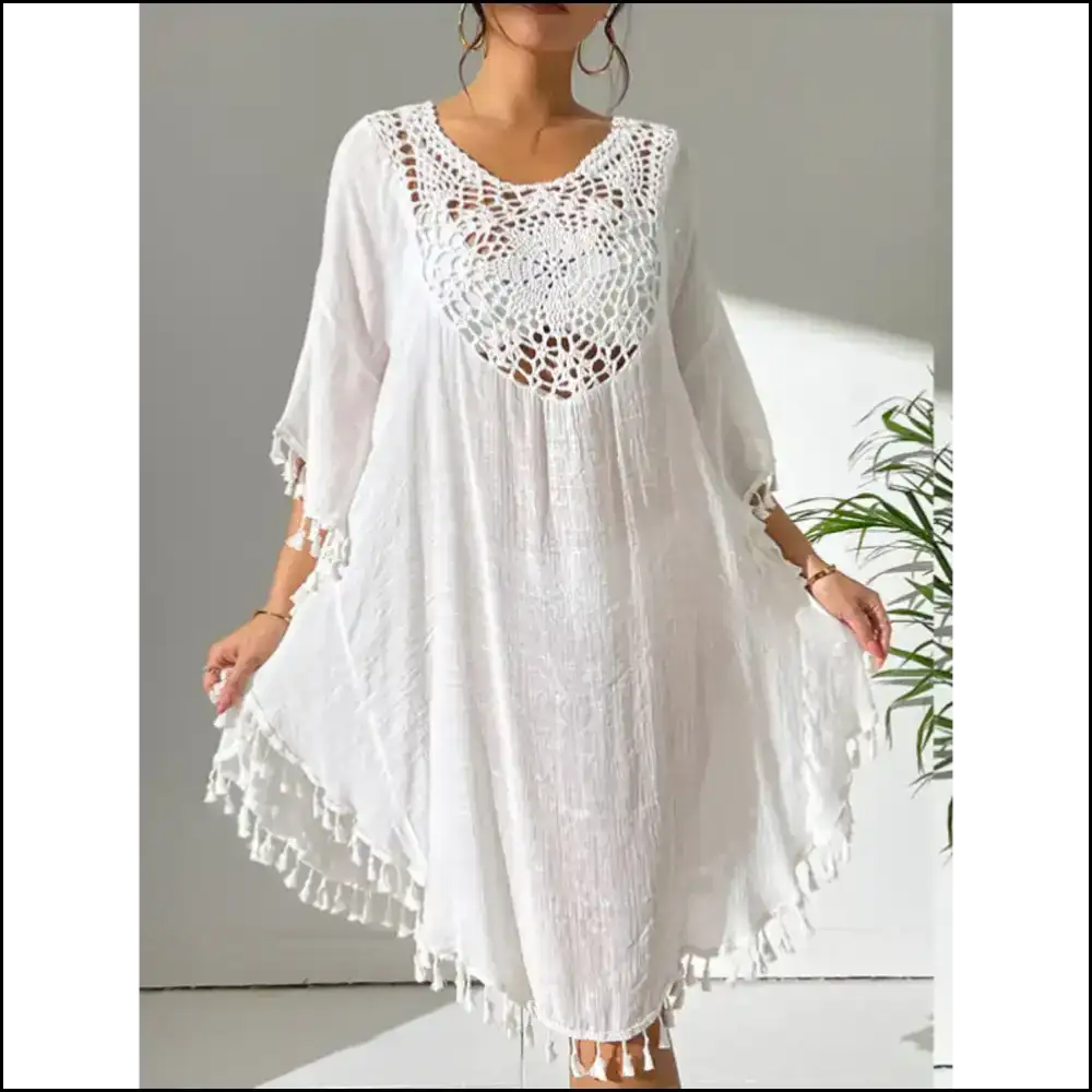 Tassel Cutout Scoop: Ready for Sunshine & Shenanigans with Needful Things! πβ¨ - White / one Size - Cover-ups