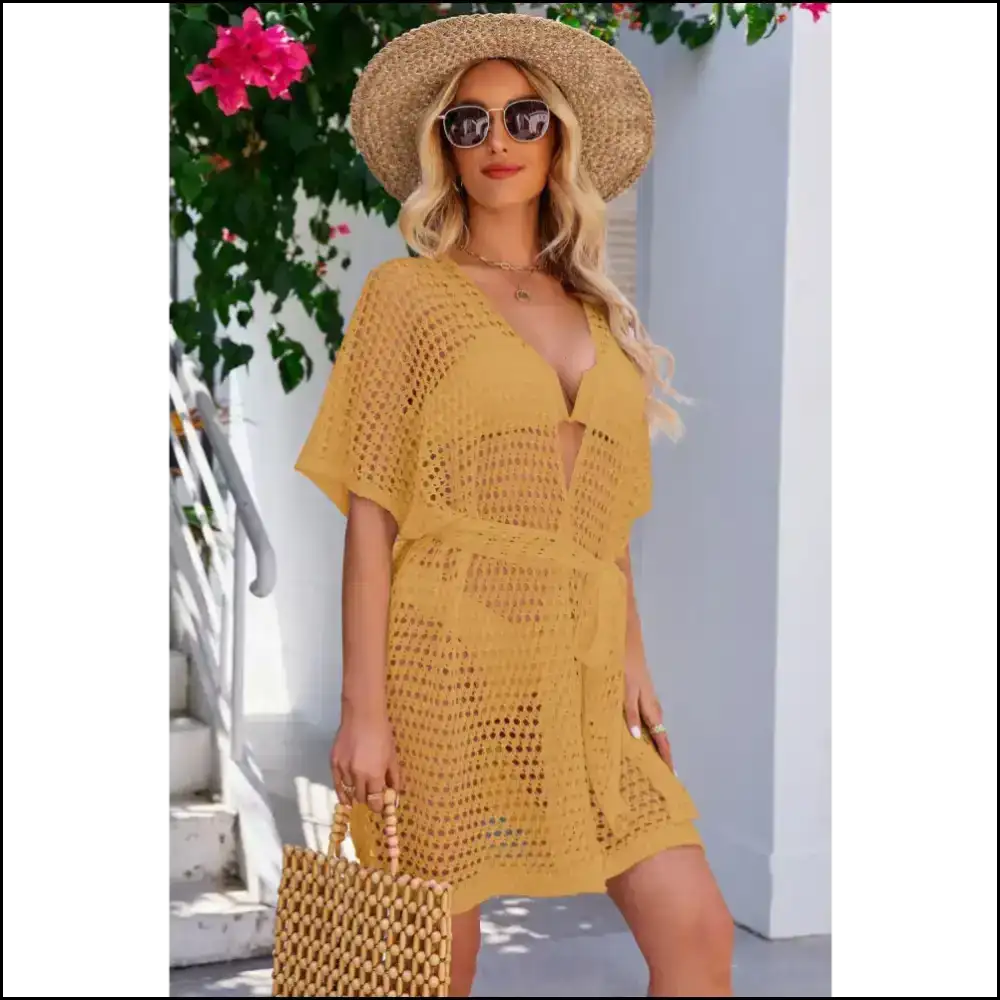 Tie Waist Cover-up: Because Even your Tan Needs a Fashion Statement! πββοΈβ¨ - Cover-ups