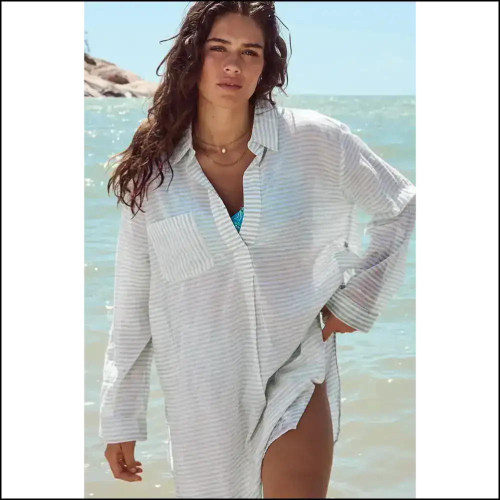 Chic White Stripe: Beach Please! (needful Things) π Cover Ups
