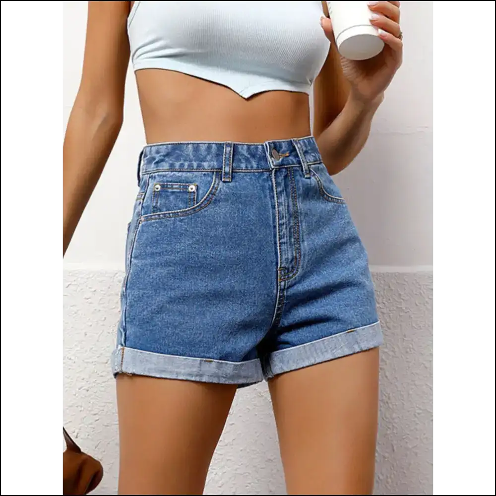 High Waist Denim Shorts for Trendy Women
