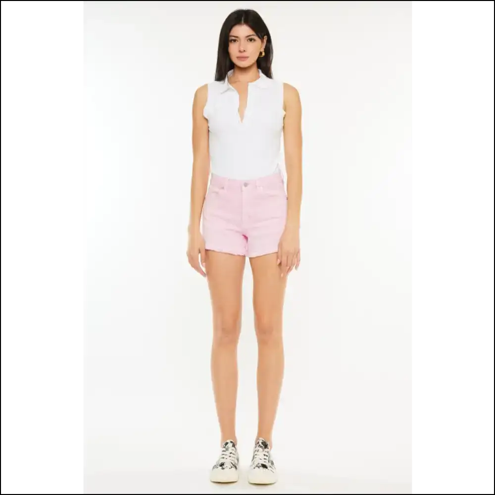 Kancan Raw Hem High Waist Denim Shorts