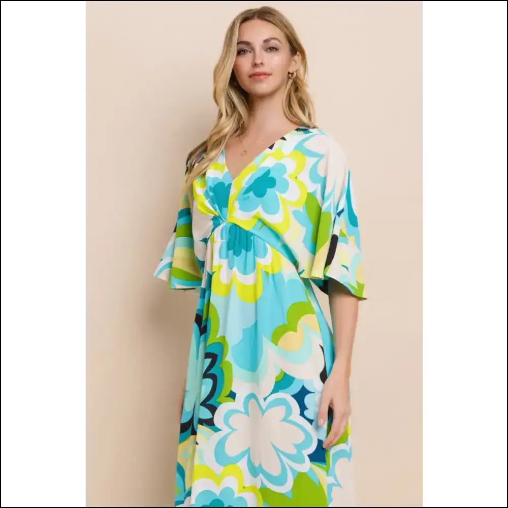 Floral Printed Slit Maxi Dress - Summer Elegance - Dresses