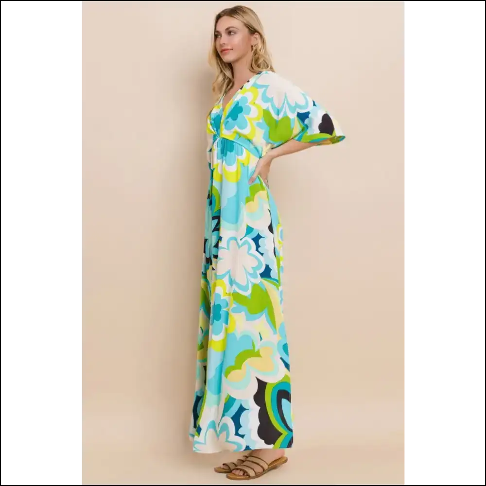 Floral Printed Slit Maxi Dress - Summer Elegance - Dresses