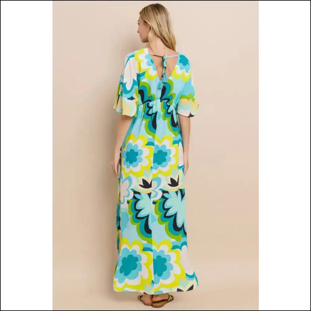 Floral Printed Slit Maxi Dress - Summer Elegance - Dresses