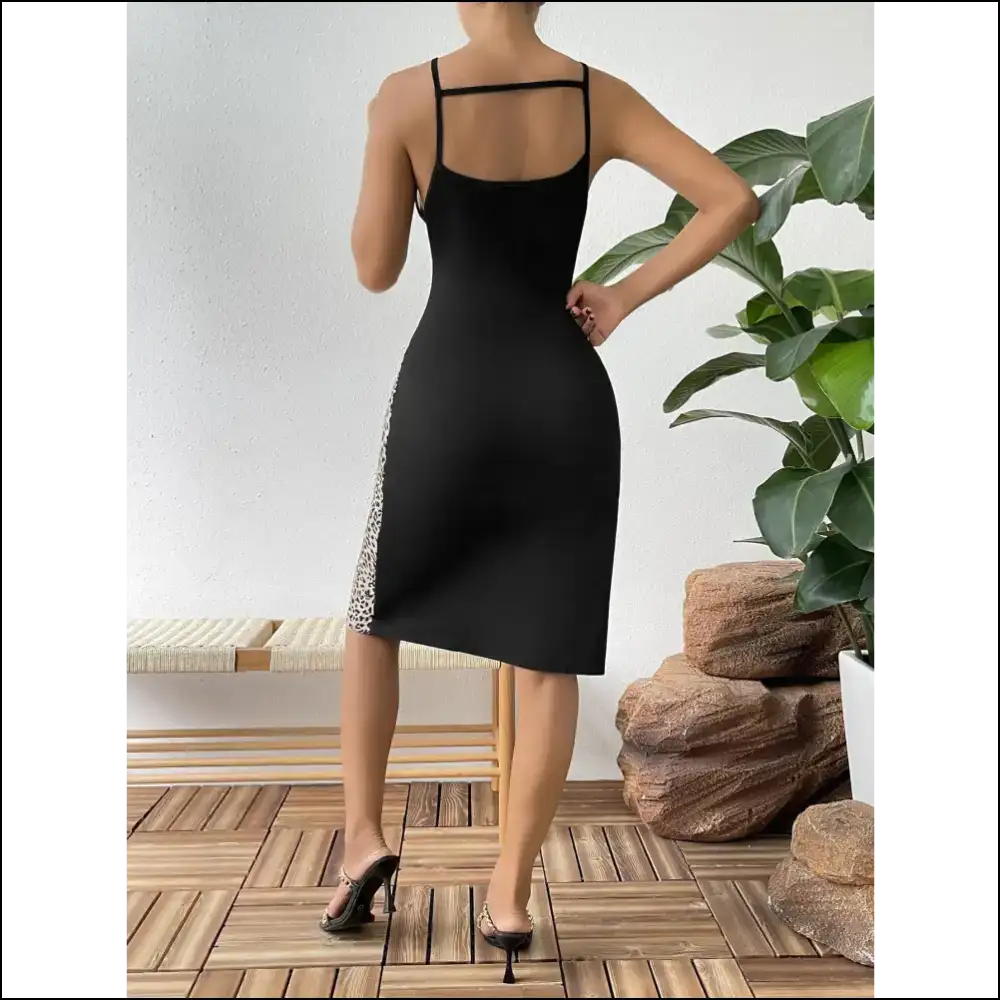 Ivy Lane Leopard Color Block Cutout Dress - Dresses