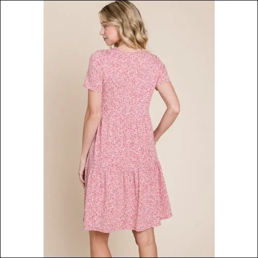 Bombom Fun & Flirty Printed Short Sleeve Mini Dress - Dresses