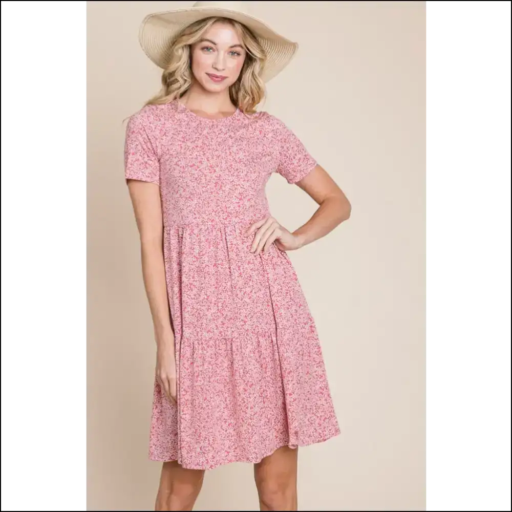 Bombom Fun & Flirty Printed Short Sleeve Mini Dress - Dresses