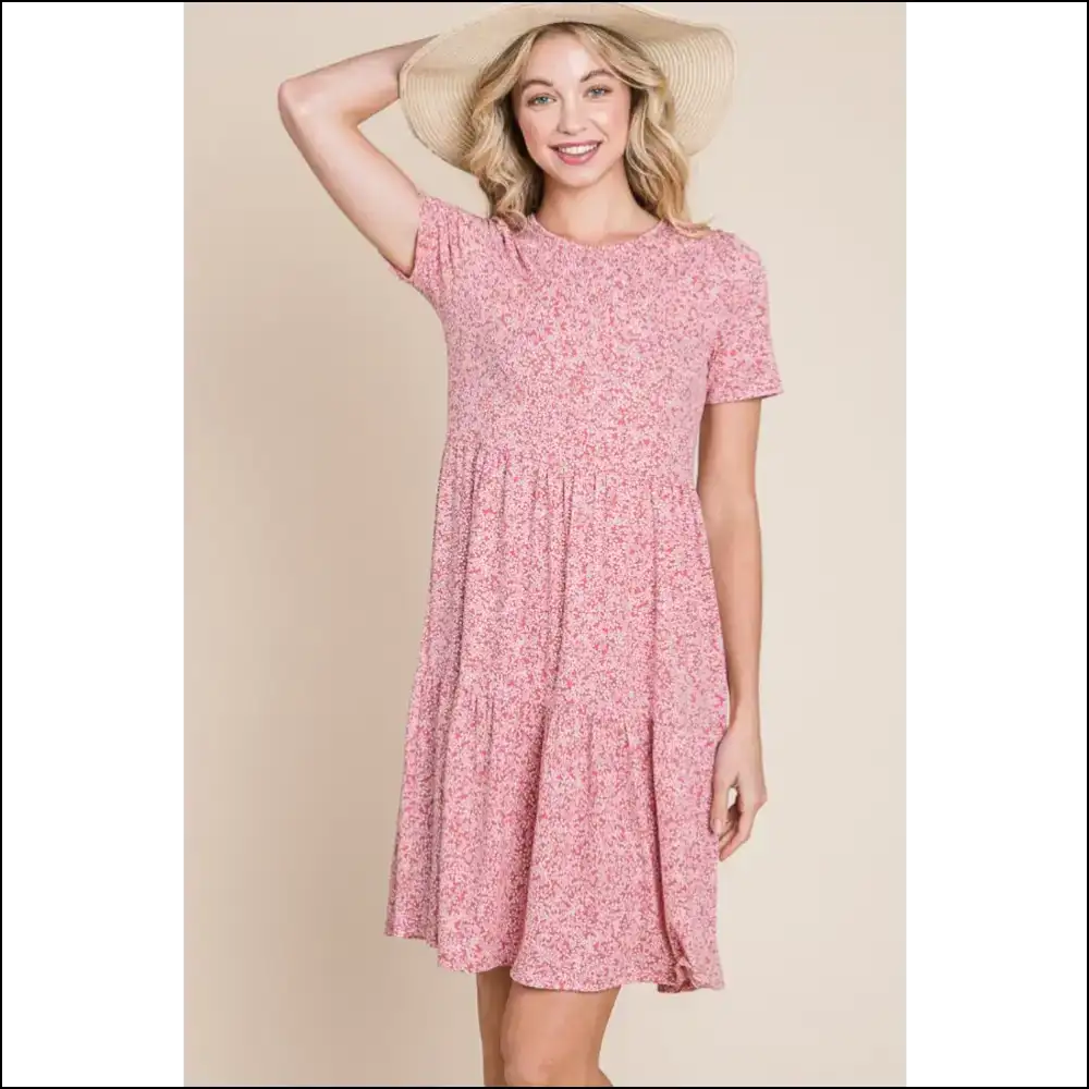 Bombom Fun & Flirty Printed Short Sleeve Mini Dress - Dresses