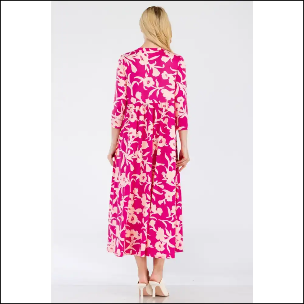 Celeste Floral Ruffle Hem Dress - Effortless Elegance - Dresses