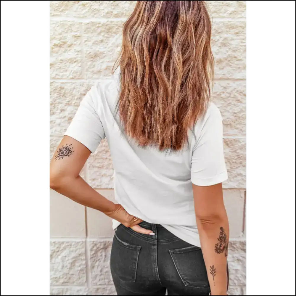 Patriotic Bow Knot White Tee - Graphic Tees