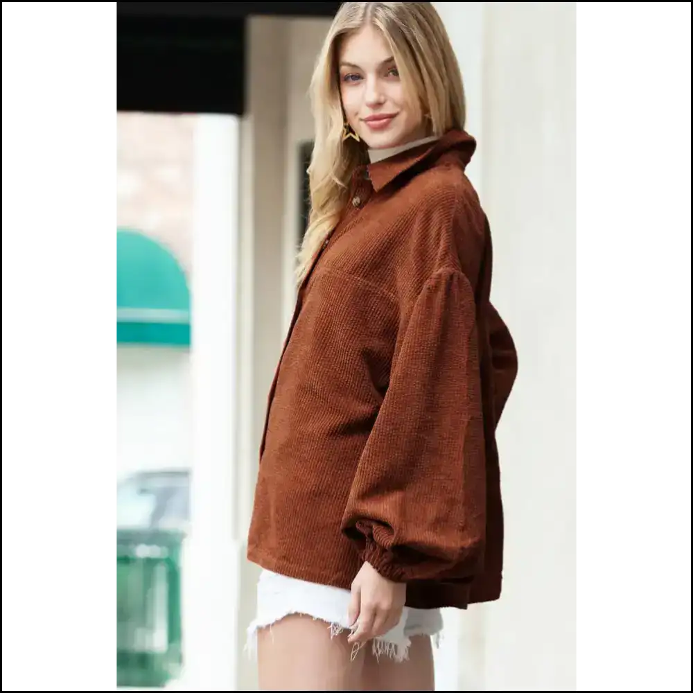 Coffee Corduroy Lantern Sleeve Jacket: so Cozy It’s Magical ✨ Needful Things Jackets