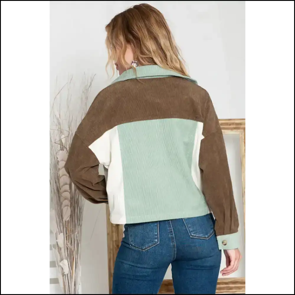 Green Color Block Cropped Corduroy: so Cute it Hurts ๐ Needful Things Jackets