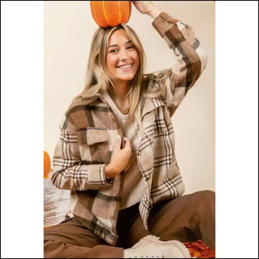 Needful Things: Beige Shacket French Flannel Light Jackets