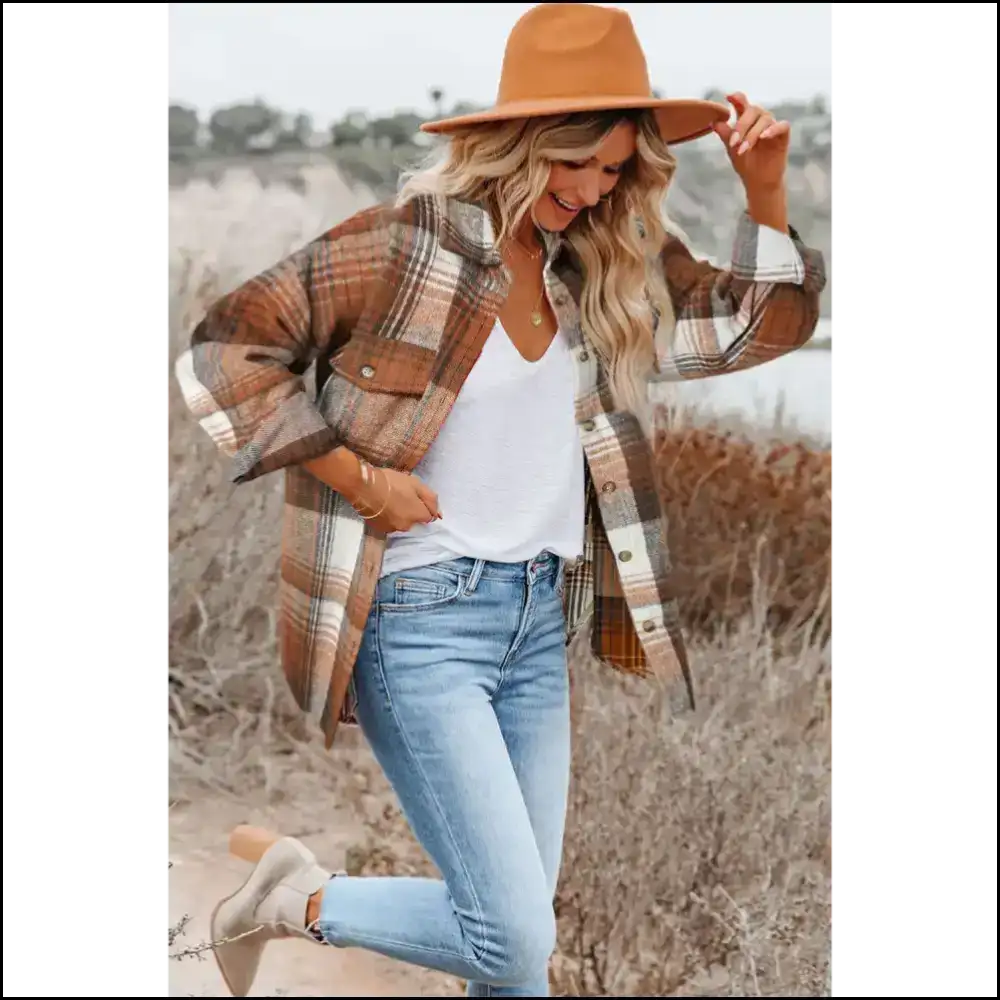 Gold Flame Grey Plaid Flannel Shacket: so Hot 🔥 Youll Spontaneously Combust! Needful Things Jackets