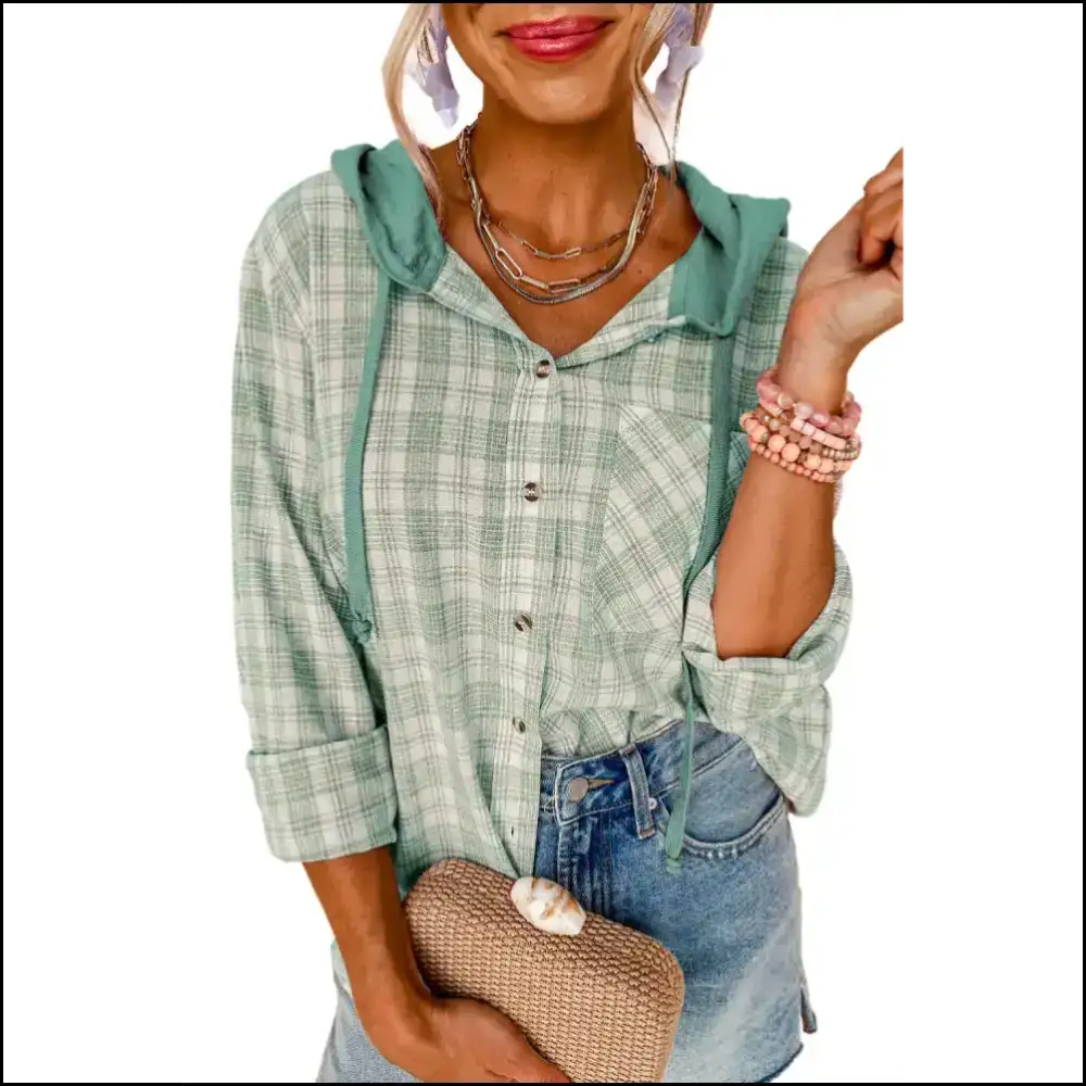 Green Checkered Print Shacket: Fab Check Yourself Before you Wreck Yourself! Needful Things 💚 - Jackets