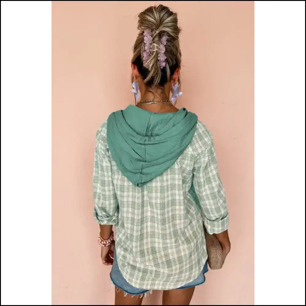 Green Checkered Print Shacket: Fab Check Yourself Before you Wreck Yourself! Needful Things 💚 - Jackets