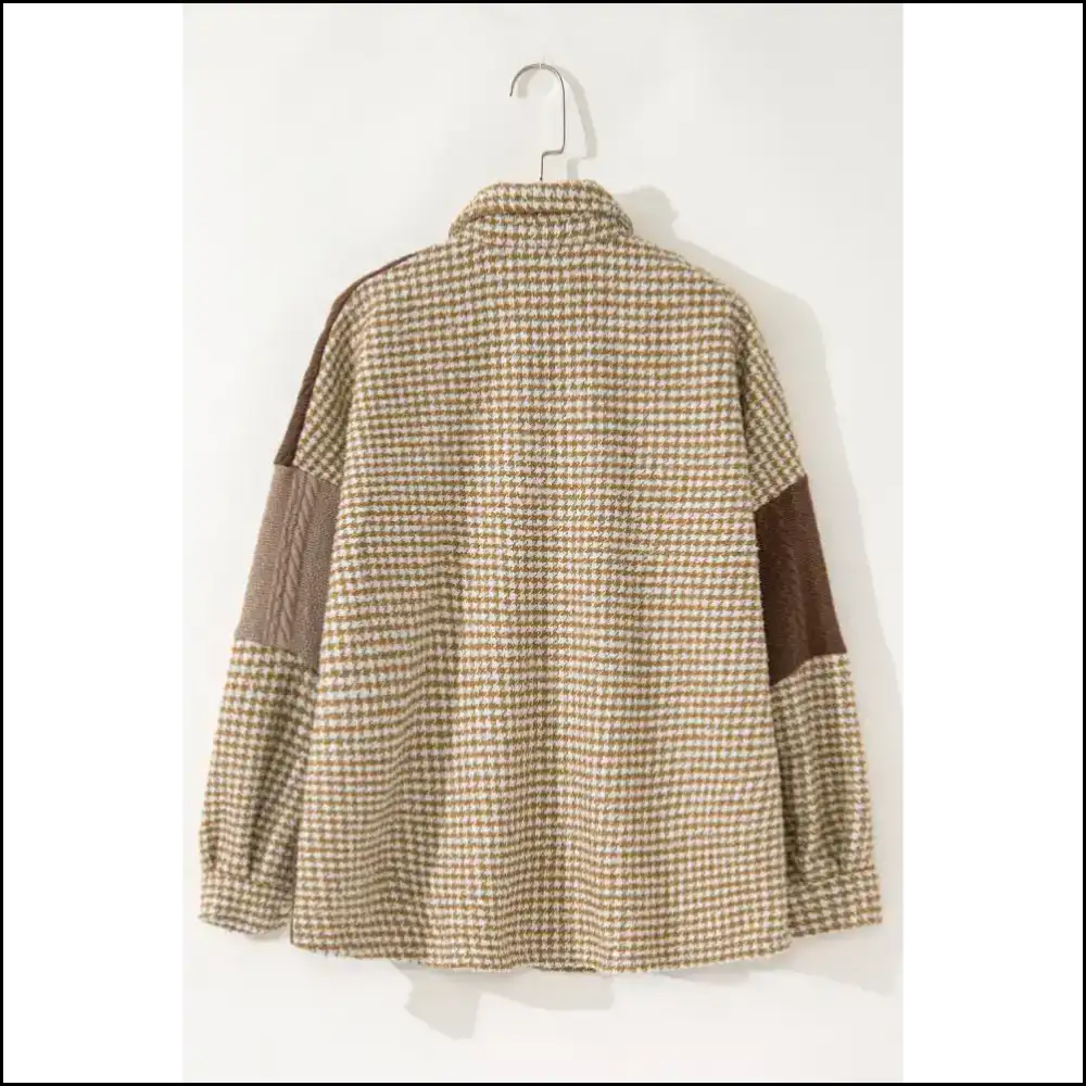 Khaki Houndstooth Shacket: so Comfy It’s Criminal 😈 Jackets