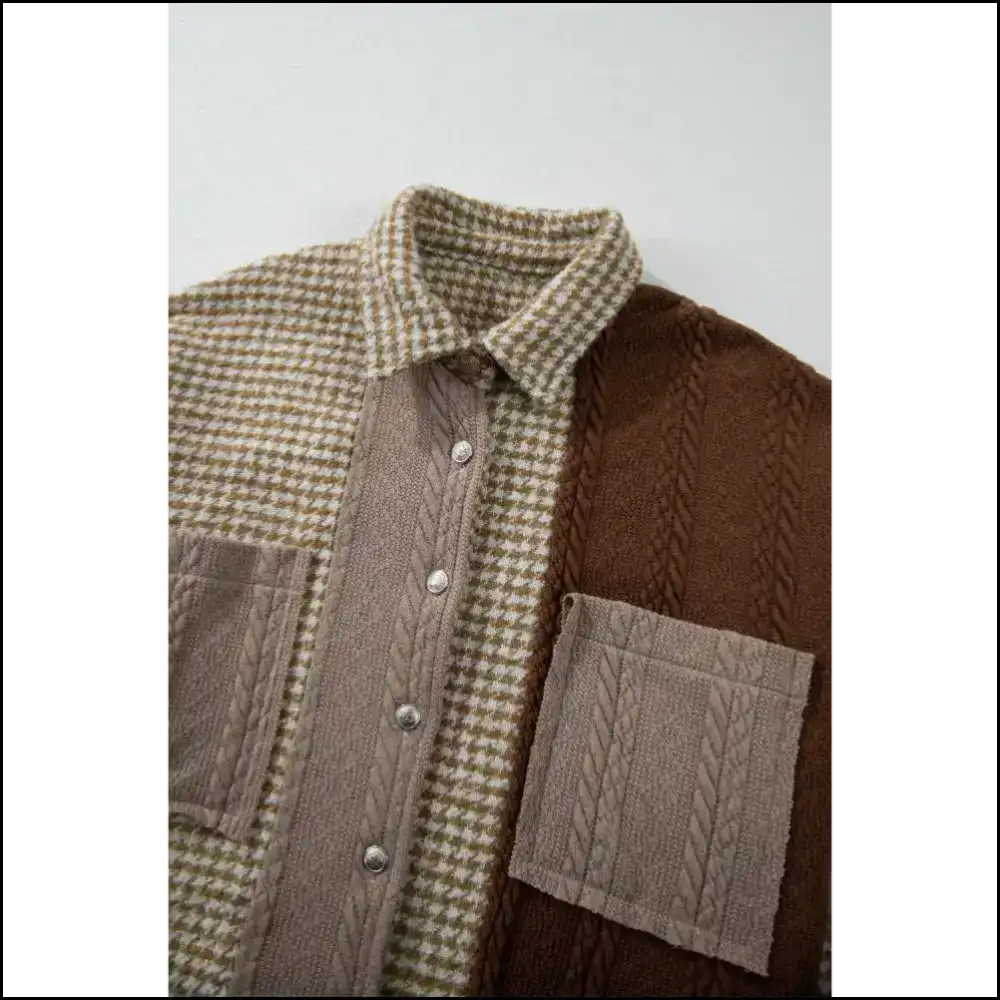 Khaki Houndstooth Shacket: so Comfy It’s Criminal 😈 Jackets