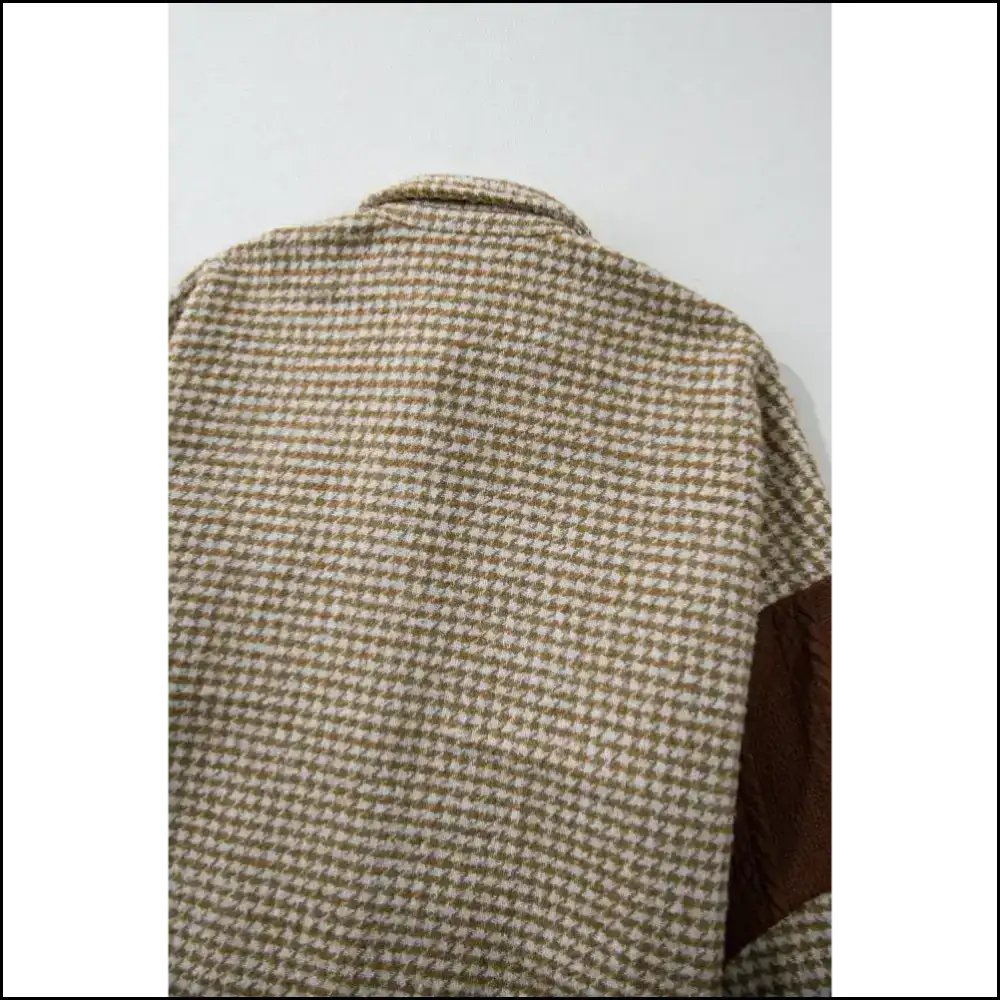 Khaki Houndstooth Shacket: so Comfy It’s Criminal 😈 Jackets