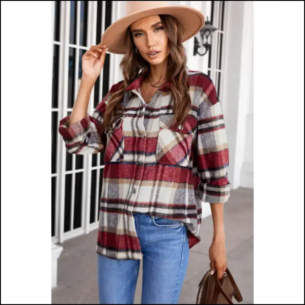 Needful Things: Chic Red Plaid Shirt Shacket Heartbreaker! ?️🔥 Jackets