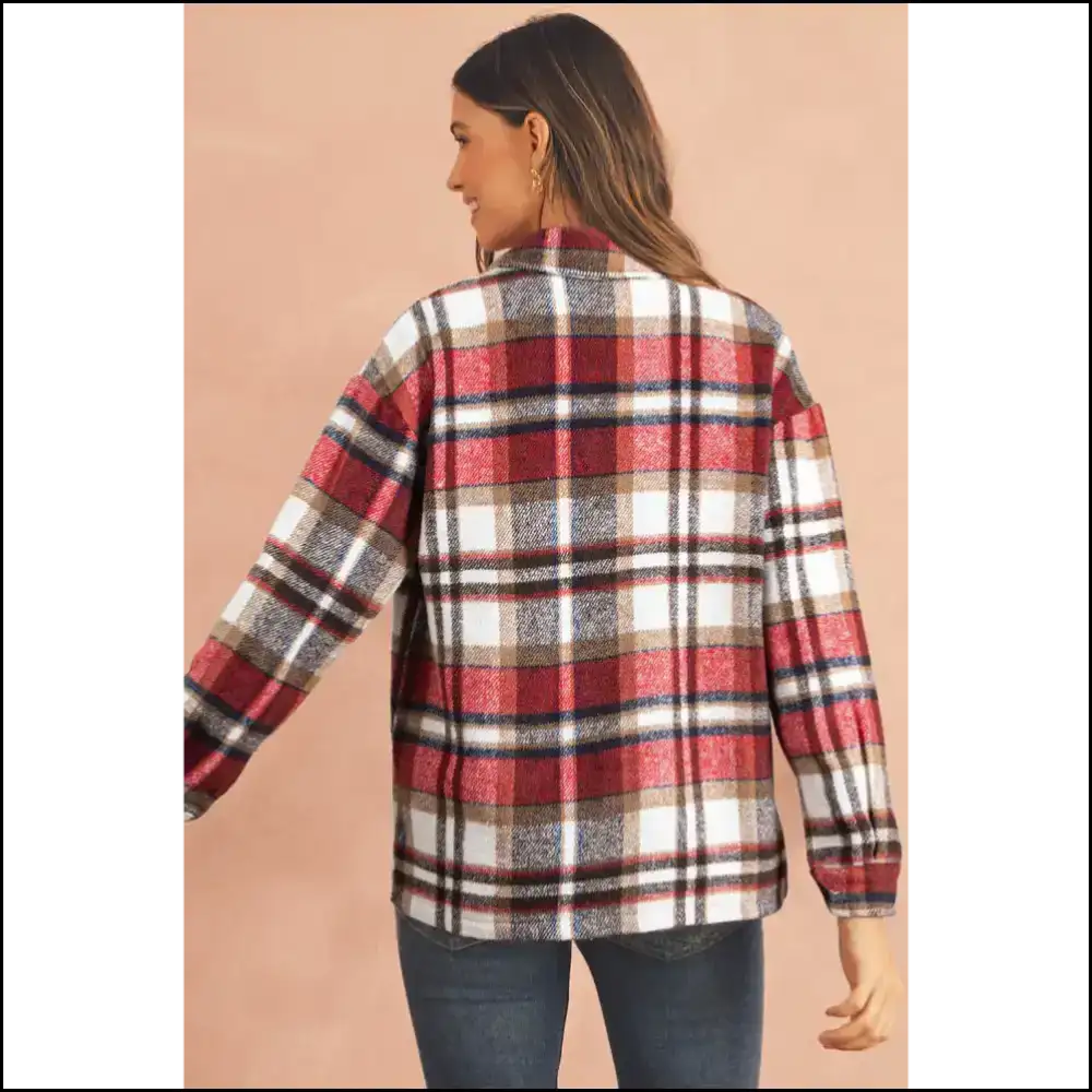 Needful Things: Chic Red Plaid Shirt Shacket Heartbreaker! ?️🔥 Jackets