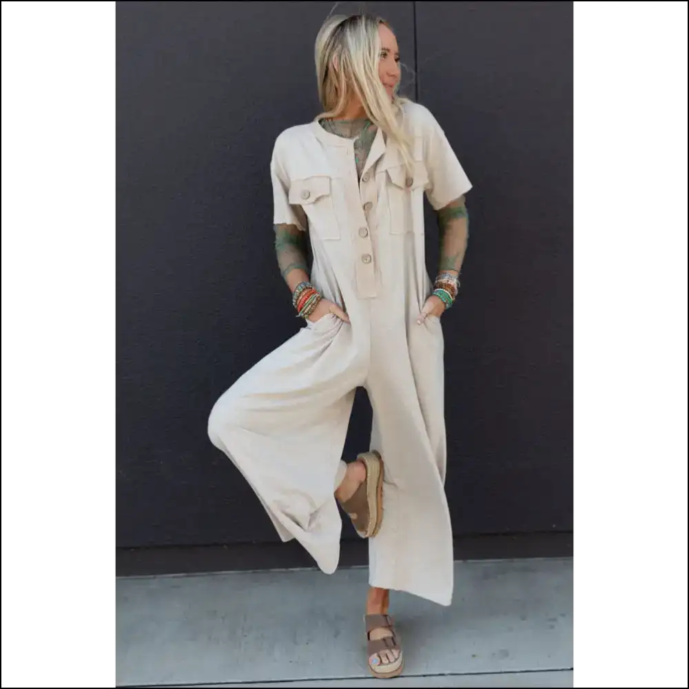 Jet Stream Patchwork Pocket Jumpsuit Jumpsuits
