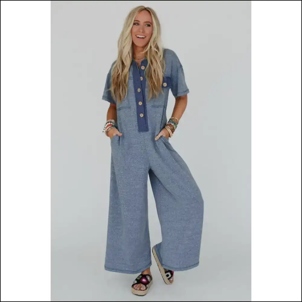 Jet Stream Patchwork Pocket Jumpsuit Jumpsuits