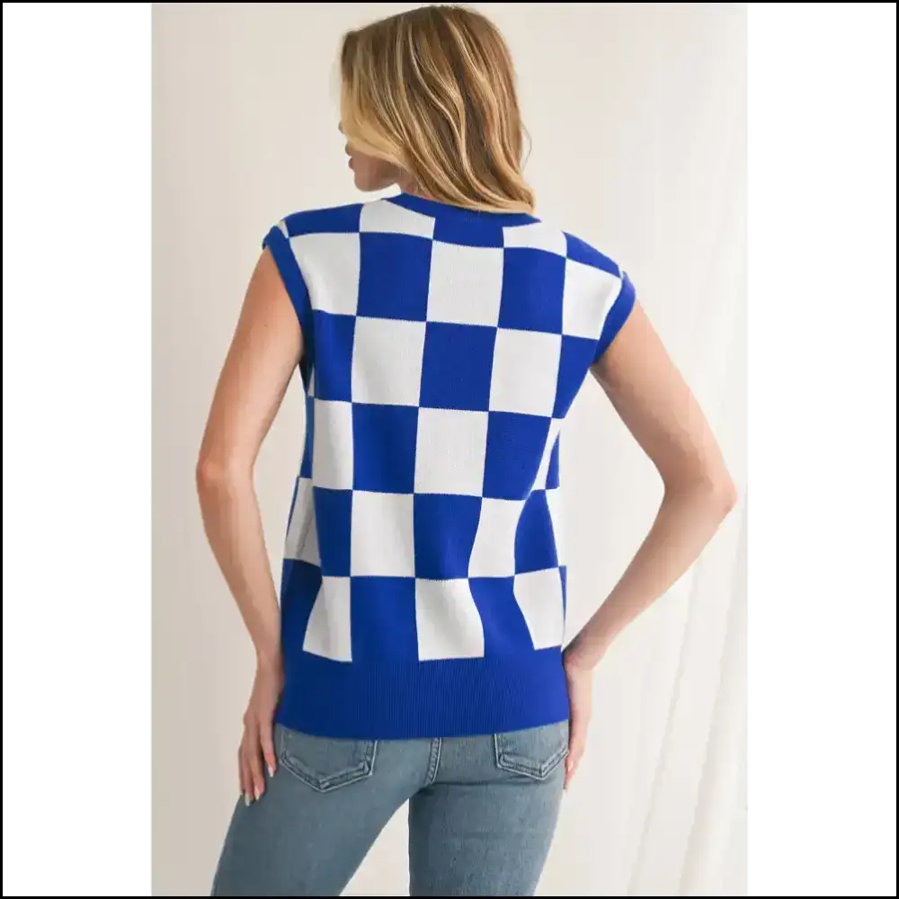 Blue Checkered Knit Top: so Comfy Itβs Almost Illegal! π - Tops