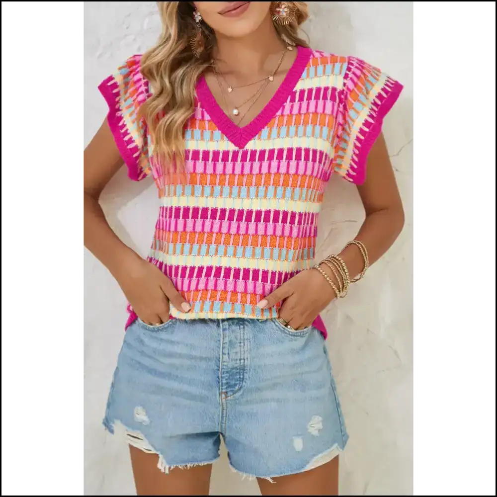 Chic Green Colorblock Top: Warning May Cause Extreme Envy π - Knit Tops