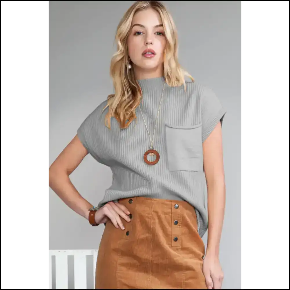Chic Pink Ribbed Knit Sweater: Needful Things Says ?Get β π - Gray / s - Tops