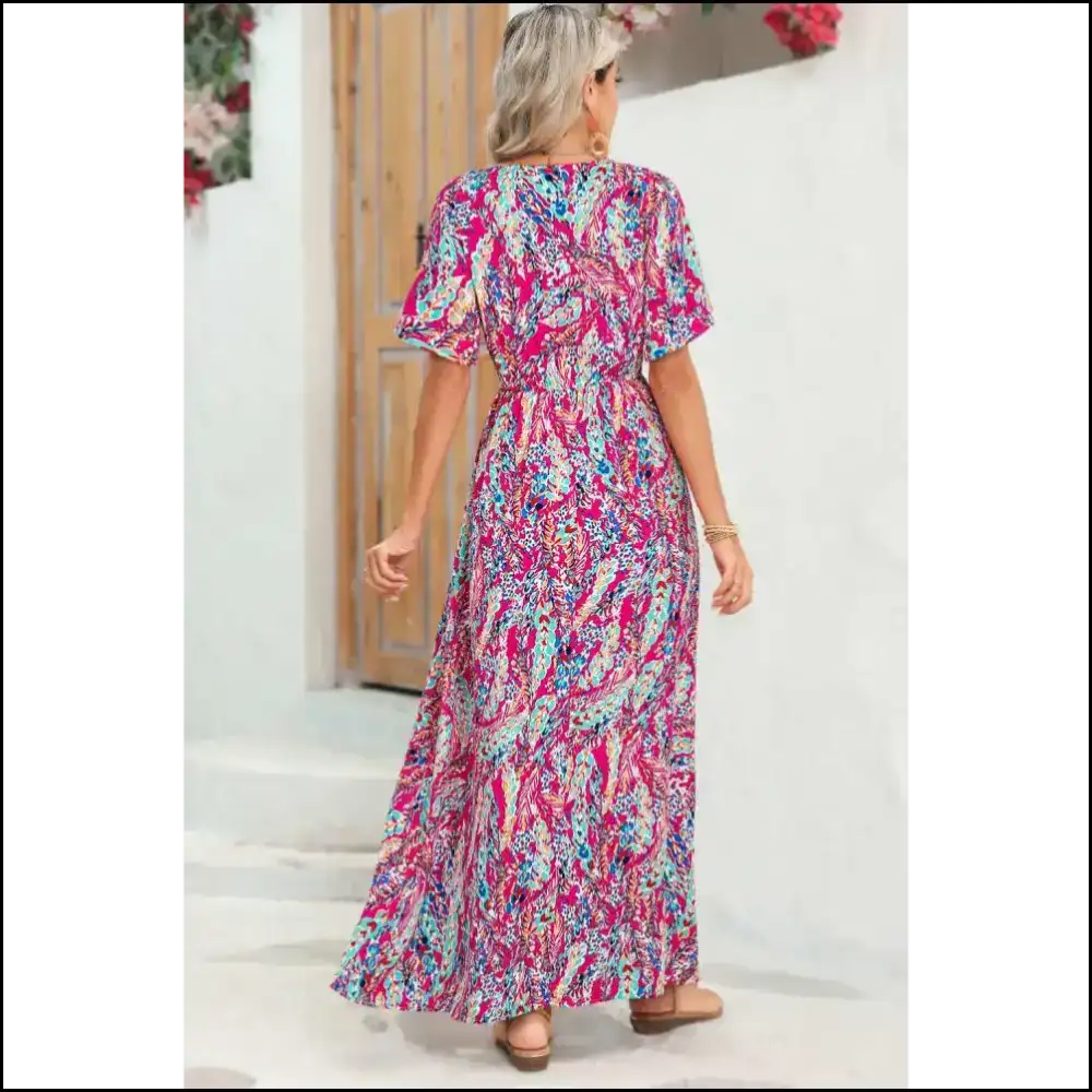 Abstract Botanic Print: Turns Heads Hides Snacks (needful Things) 🌿 Maxi Dresses