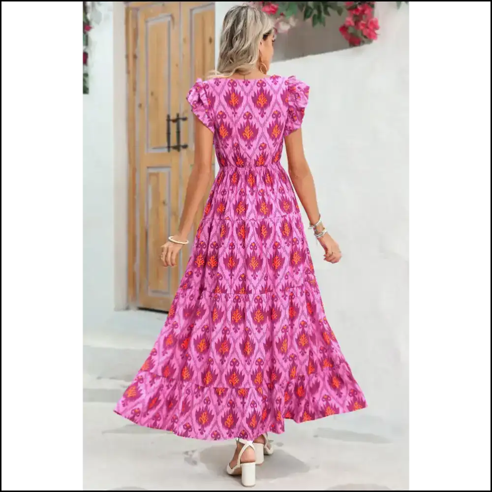 Bonbon Boho Maxi Dress: Unleash your Inner Goddess () π Abstract Print! - Dresses