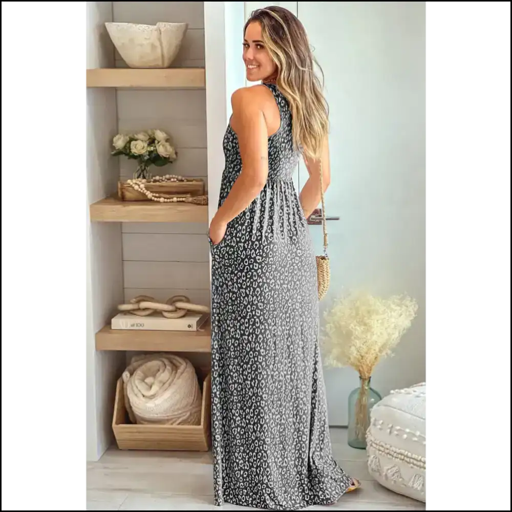 Pink Sleeveless Leopard Print Dress: Hear me Roar! π Needful Things - Maxi Dresses