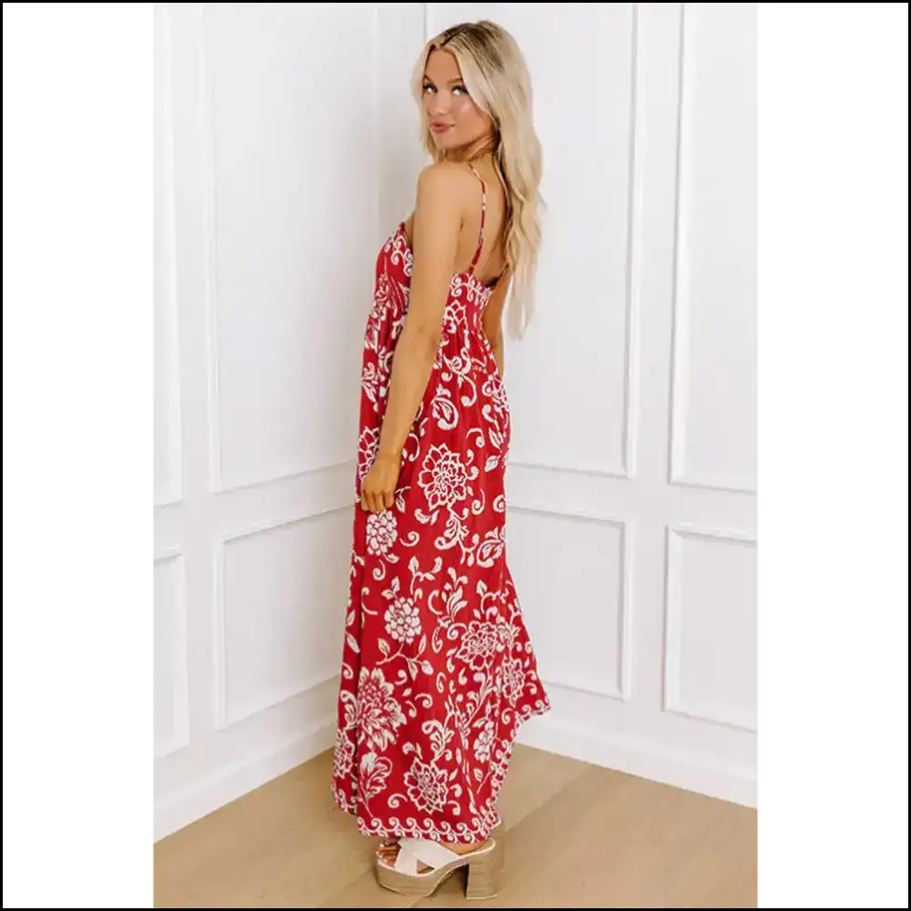 Needful Things: Red Floral Dress Prepare for Compliments π Maxi Dresses