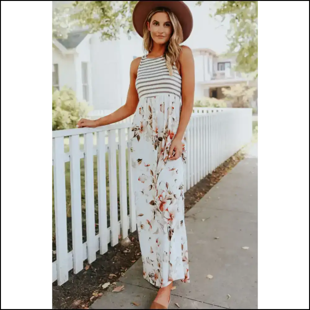 White Boho Stripes Dress: from Garden Stroll to Total Stunner ๐ผ Maxi Dresses