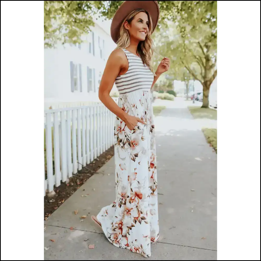 White Boho Stripes Dress: from Garden Stroll to Total Stunner ๐ผ Maxi Dresses