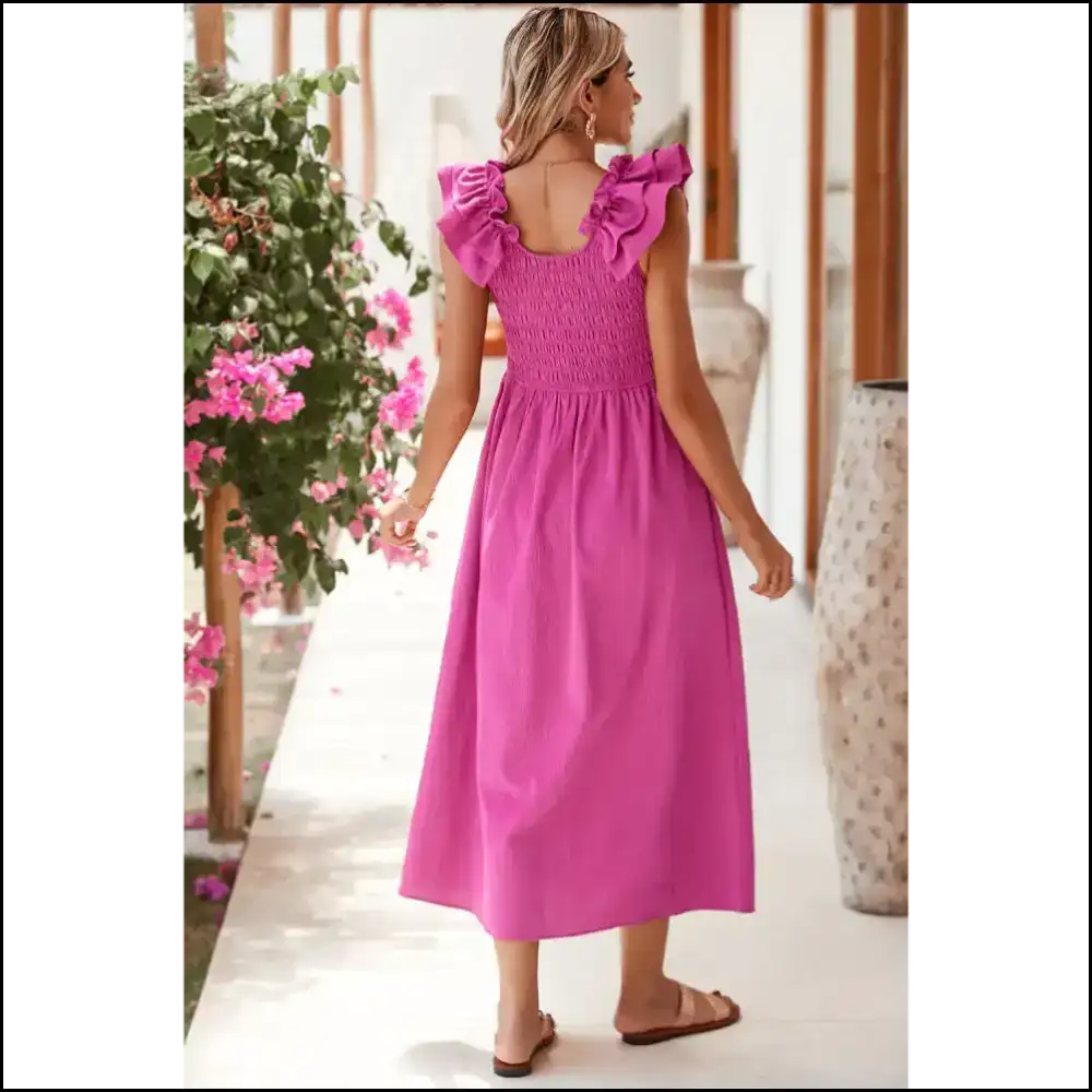 Rose Red Smocked Midi Dress: so Good Itโs Almost Illegal ๐ Needful Things - Dresses