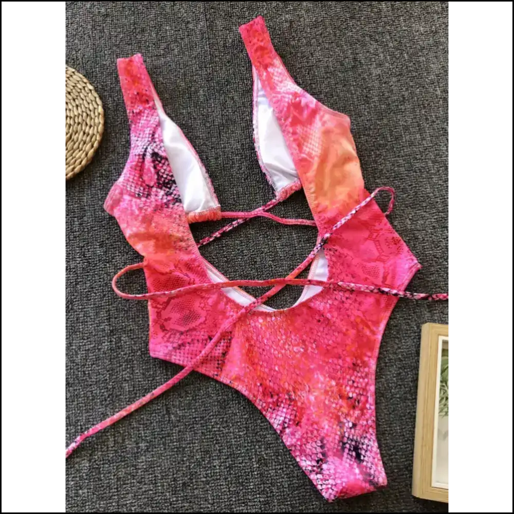Dare to Bare: your Lace-up Backless Plunge Swim Bff Awaits! ππ©± - One-piece