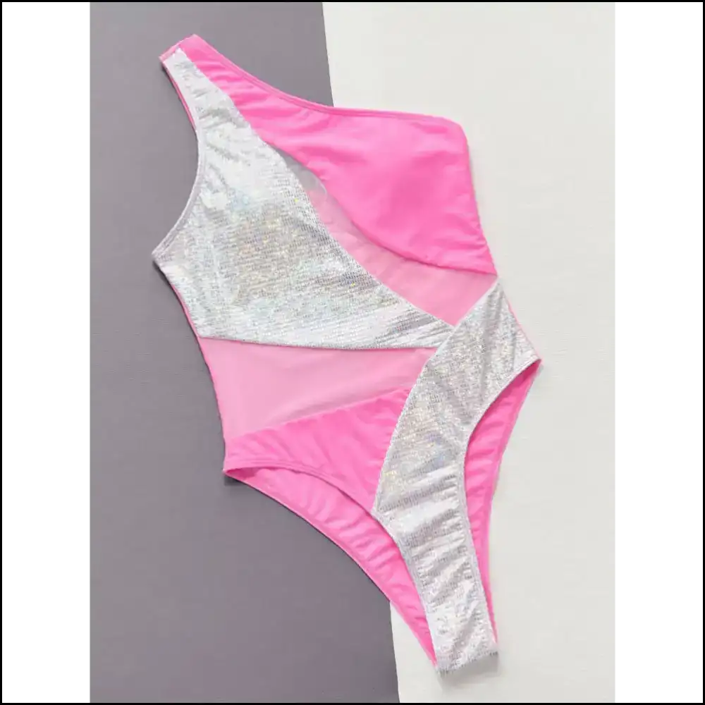 Dive Into Style with our Chic Contrast Panel Mermaid Swimsuit - One-piece