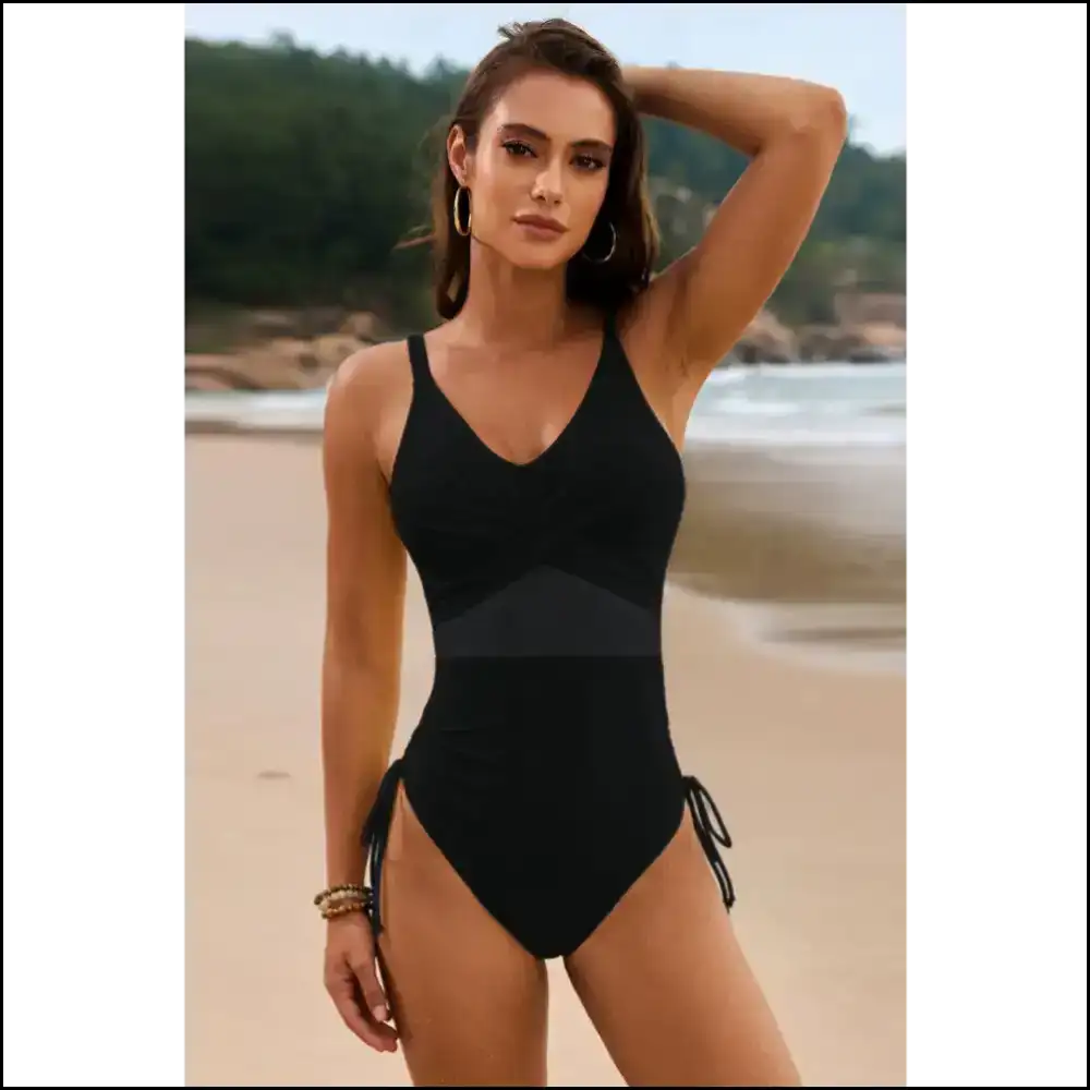 Dive Into Summer with our Chic Drawstring Ruched Magic! - One-piece