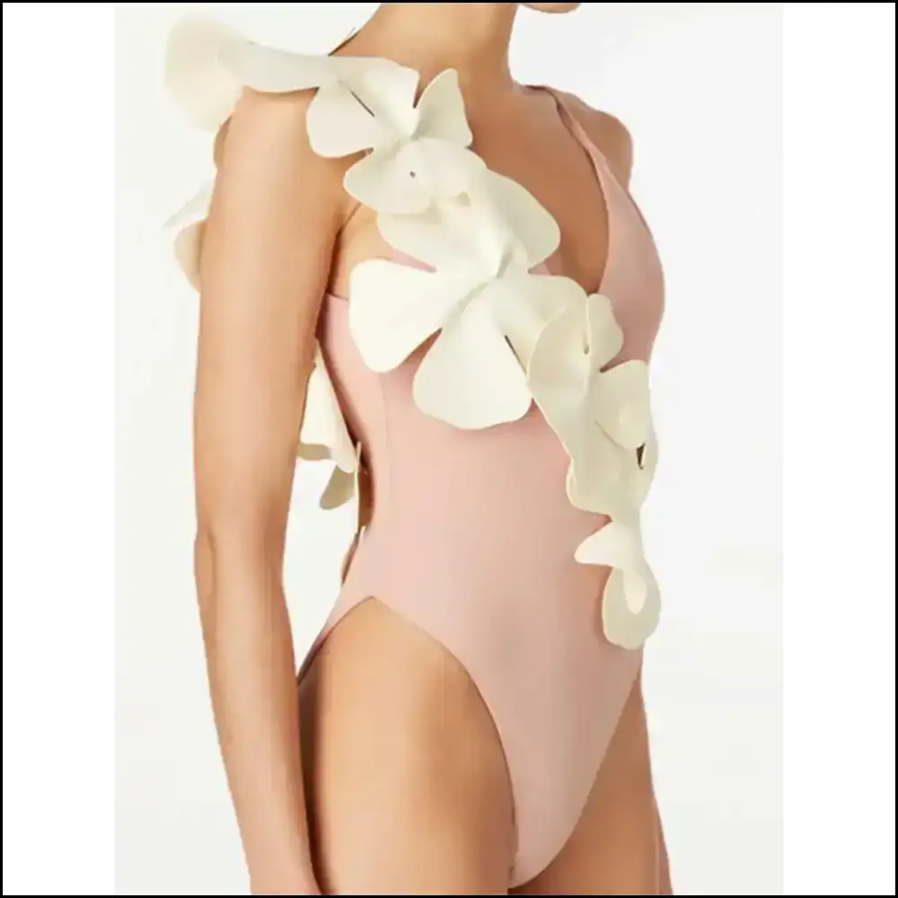 Bloom where You’re Planted in our Contrast Flower Spaghetti Swimsuit 🌸💦 - One-piece