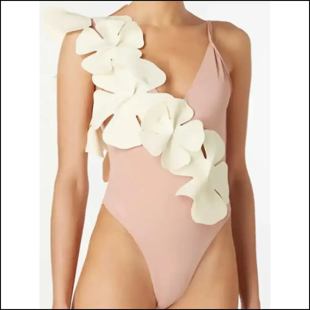Bloom where You’re Planted in our Contrast Flower Spaghetti Swimsuit 🌸💦 - One-piece