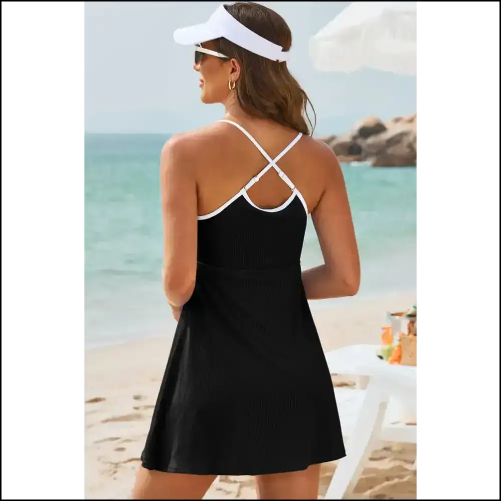 Sassy Contrast Trim: Make Waves in Style with Needful Things ππββοΈ - One-piece
