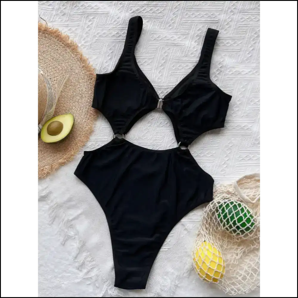 Mermaid Vibes Only: Dive Into Comfort with our Cutout Plunge One-piece 💦 - One-piece