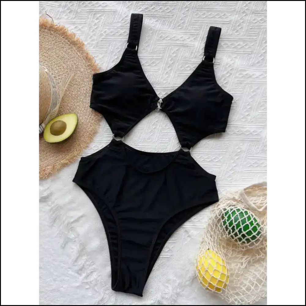 Mermaid Vibes Only: Dive Into Comfort with our Cutout Plunge One-piece 💦 - One-piece