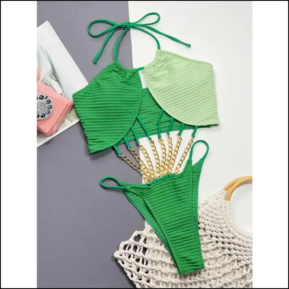 Dive Into Style: Needful Things’ Fab Halter Neck Chain for Mermaids - Green / m - One-piece
