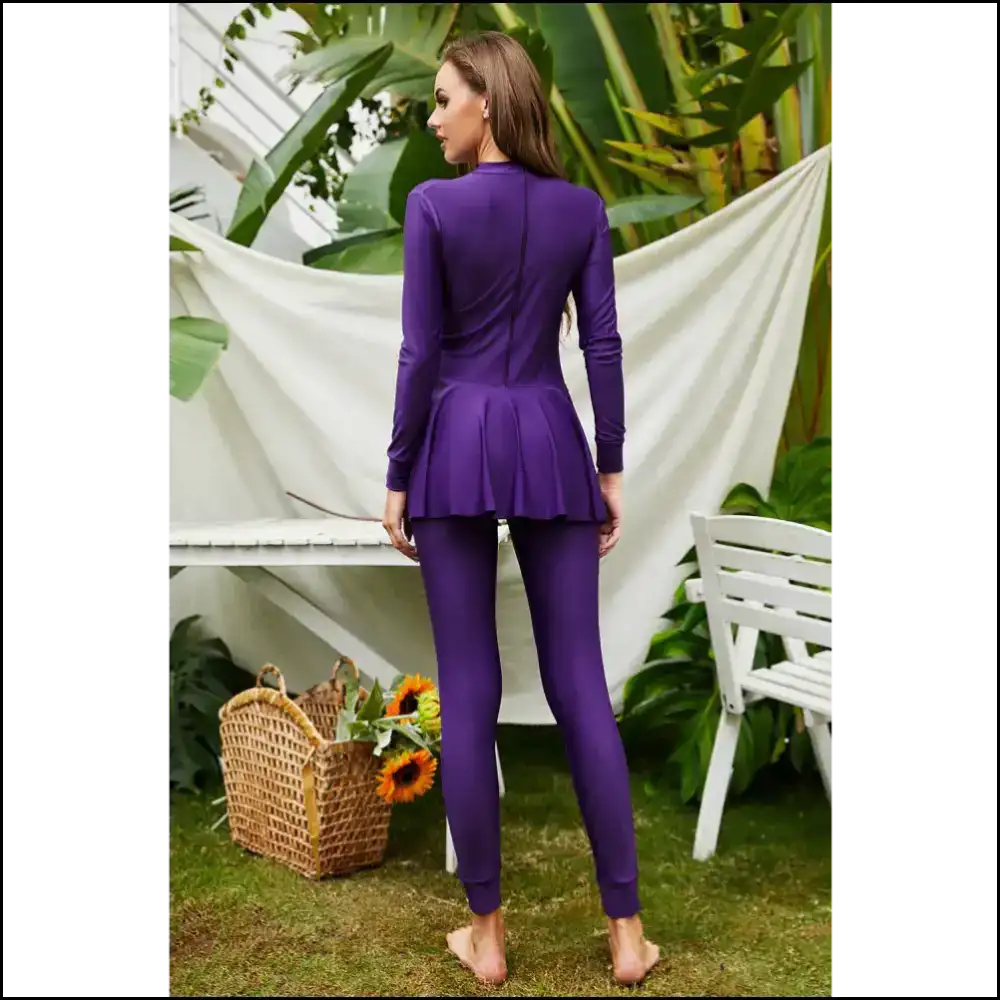 Surfโs Up in Style: Mock Neck Long Sleeve One-piece for Baywatch Dreams ๐๐ฉฑ - One-piece
