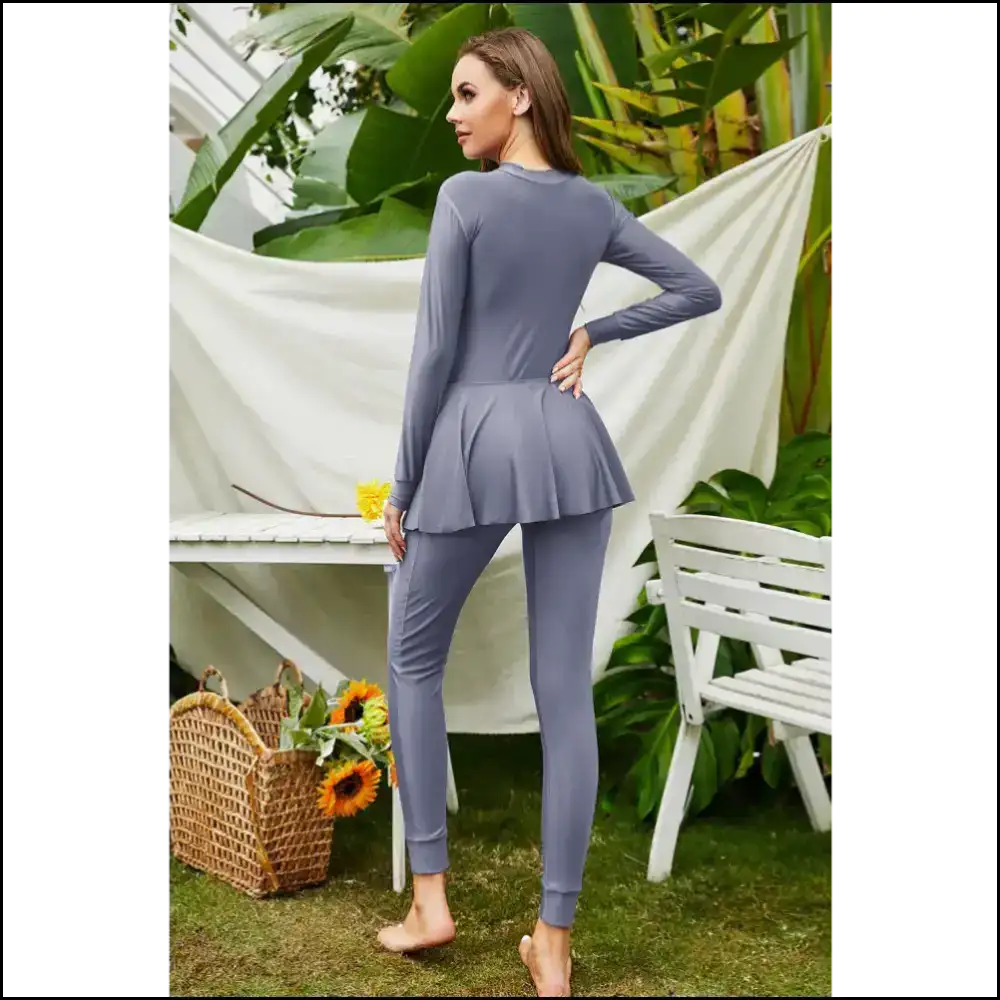 Surfโs Up in Style: Mock Neck Long Sleeve One-piece for Baywatch Dreams ๐๐ฉฑ - One-piece