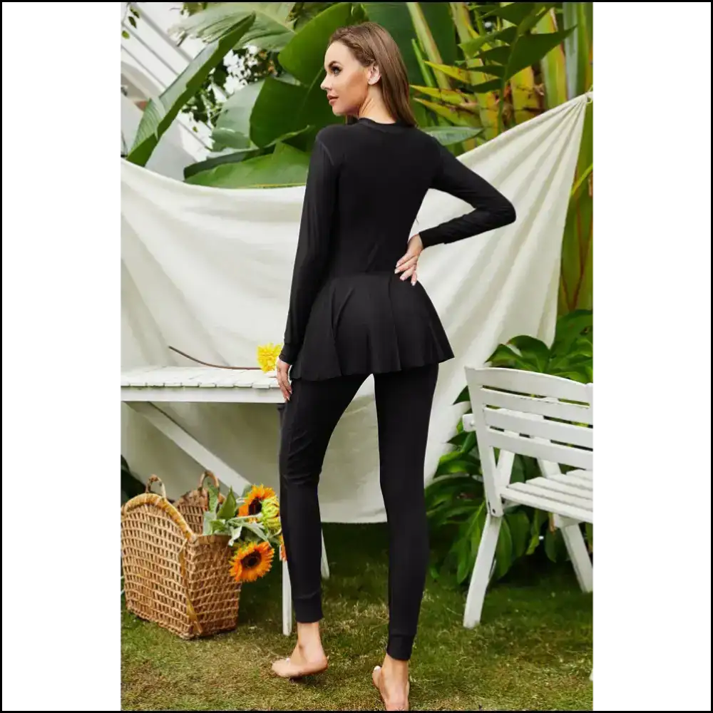 Surfโs Up in Style: Mock Neck Long Sleeve One-piece for Baywatch Dreams ๐๐ฉฑ - One-piece