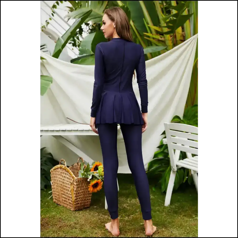 Surfโs Up in Style: Mock Neck Long Sleeve One-piece for Baywatch Dreams ๐๐ฉฑ - One-piece